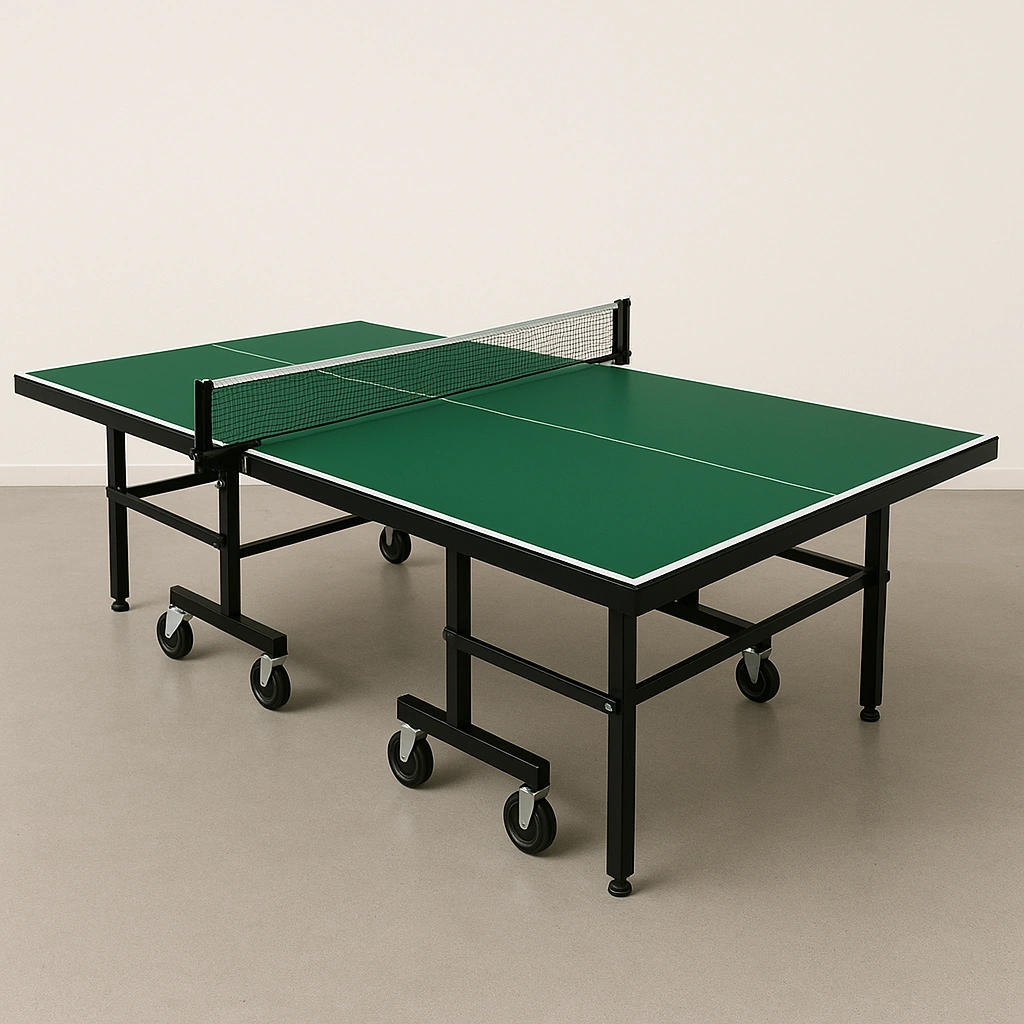Table de ping-pong intérieure/extérieure en acier vert 274 x 152,5 x 76 cm