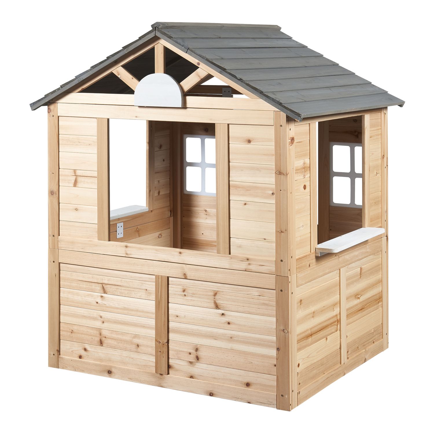 Acciano Kinderspielhaus aus Tannenholz 131x113x97 cm - Natur [casa.pro]