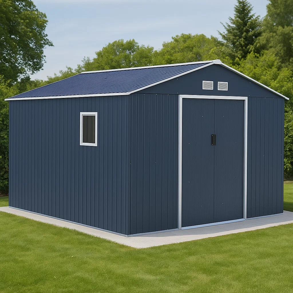 Abri de jardin - Gris anthracite - Acier galvanisé - Extérieur - 382 cm x 340 cm x 220 cm - 6KCLPerKrHkp