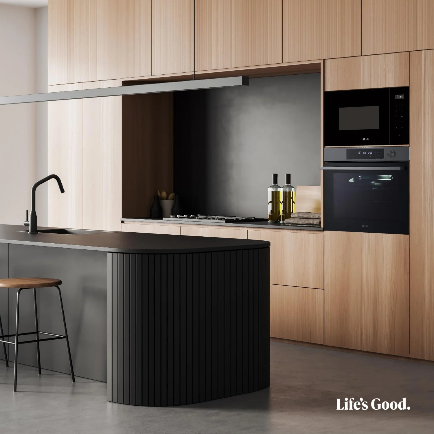 LG Multifunktionsbackofen WS7D7632WB, 3,5 kW, 76 l, Klapptür, 15 Kochfunktionen, Energieeffizienzklasse A+ – Schwarz