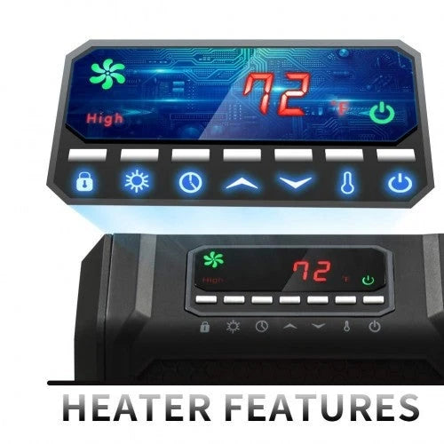 LIFE SMART Infrarot-Heizstrahler mit 6 Quarzheizelementen, LED-Digitalanzeige, Schnellheizfunktion mit Fernbedienung und Timer, Thermostatsystem mit Kipp- und Überhitzungsschutz für Zuhause