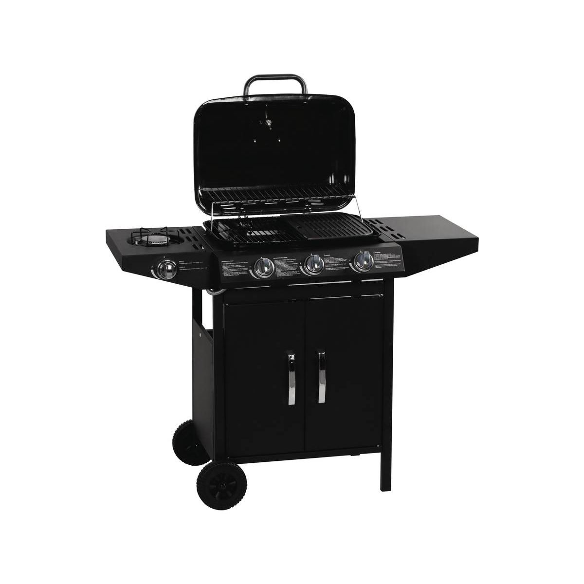 Gasgrill „Festa 4“ – 4 Brenner (1 Seite) – 10,5 kW – Schwarz