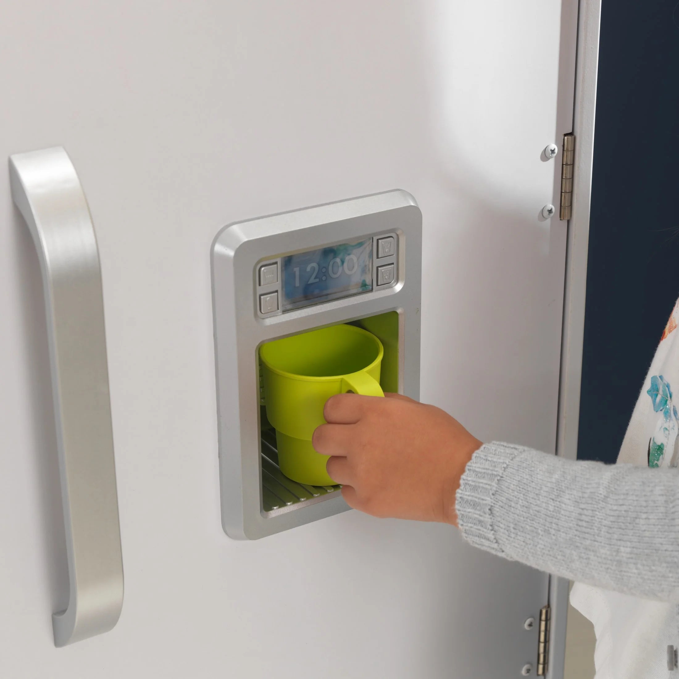 KidKraft Große Spielküche aus Holz mit Licht & Sound, Eiswürfelbereiter, Spieltelefon – Weiß