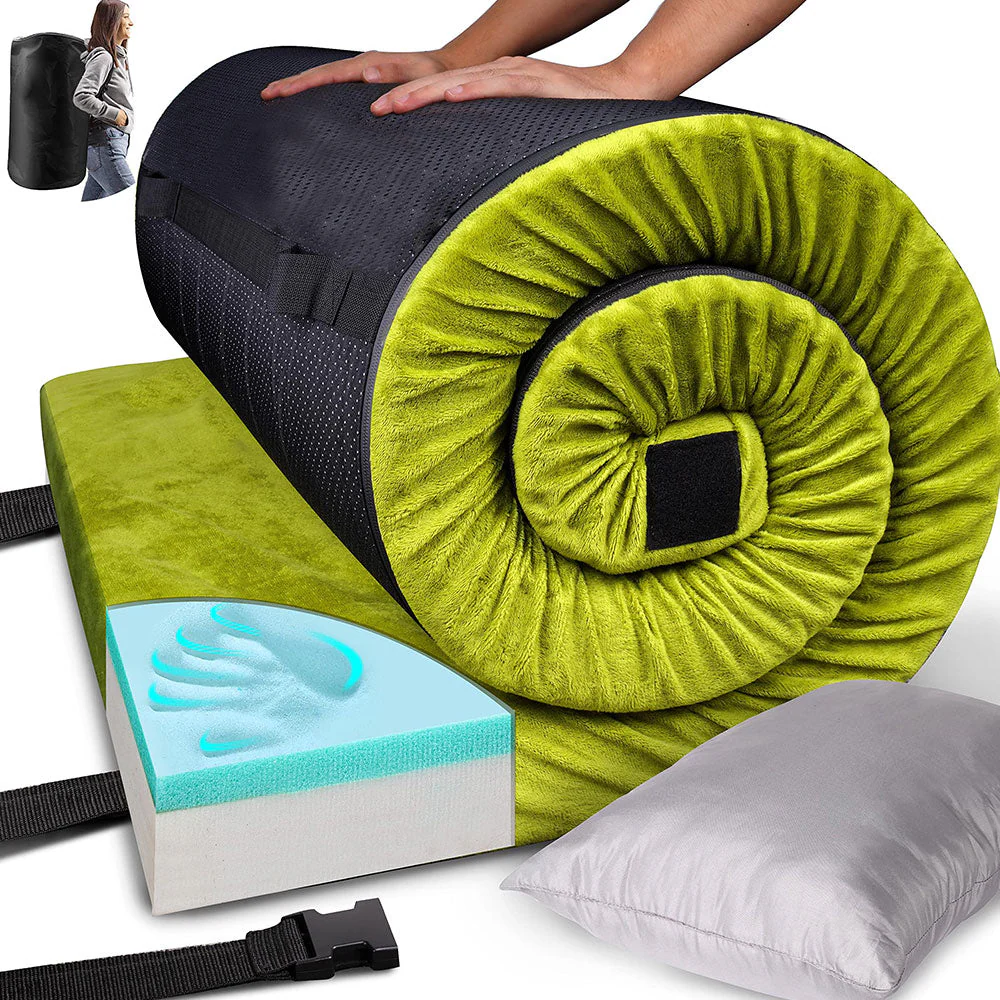 Tyk campingmadras med memoryskum [til bil-/teltmadras]