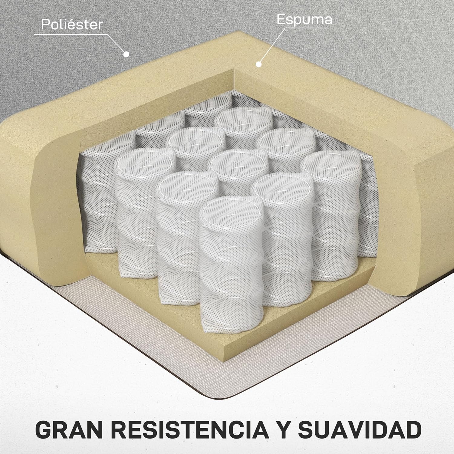 HOMCOM Massagesessel mit 8 Massagepunkten, elektrischer Verstellfunktion, Sofa mit 4 Liegepositionen (145°), Fernbedienung, Beistelltisch, 2 Seitentaschen und Getränkehalter, 77 x 93 x 105 cm, Beige