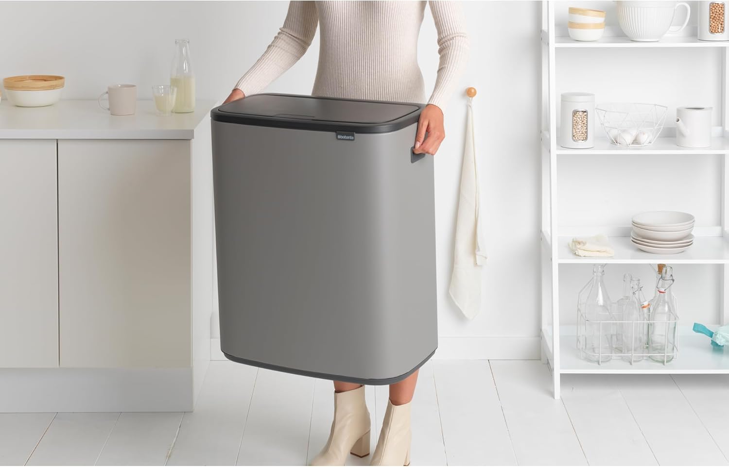 Brabantia Abfalleimer, Stahl matt, Anti-Fingerprint, 2 x 30 l