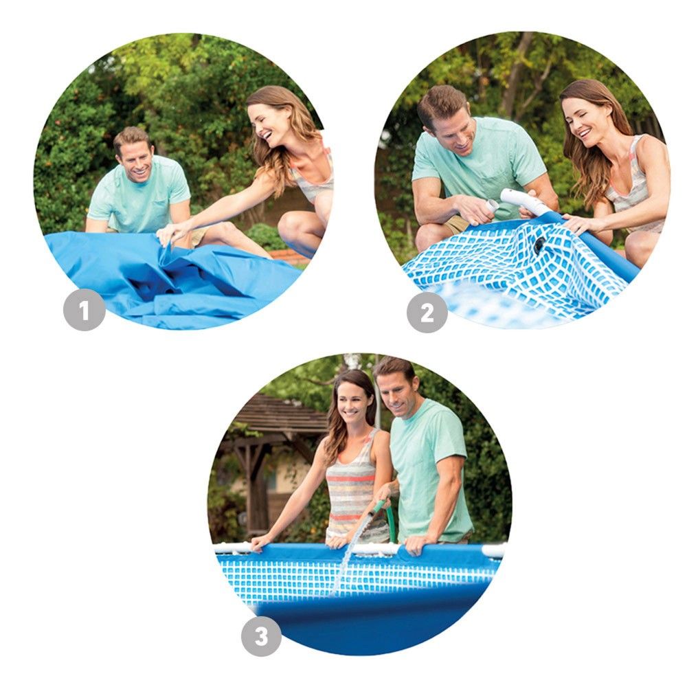 Piscine tubulaire circulaire bleue Intex 305 x 76 cm en PVC amovible avec purificateur