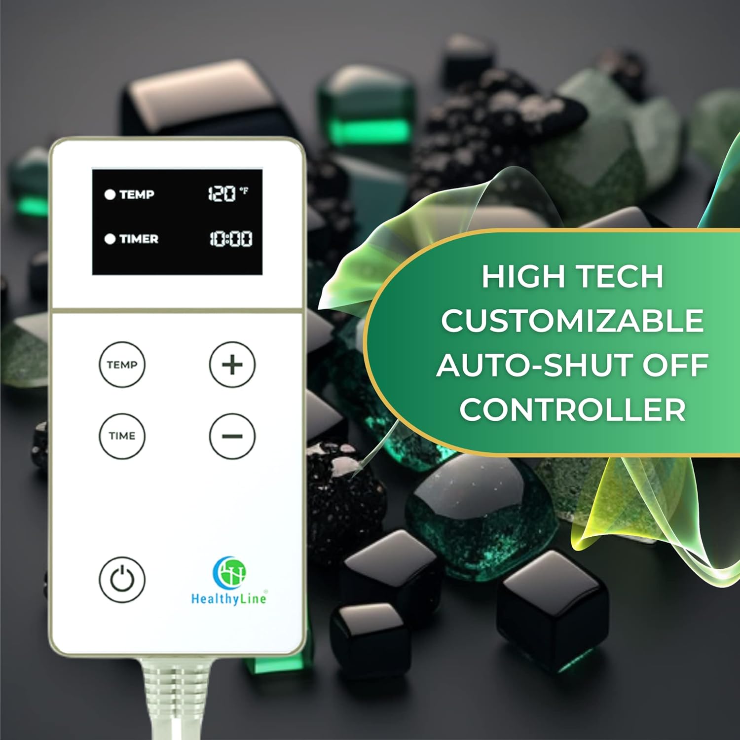 HealthyLine Ferninfrarot-Heizkissen – Jade- und Turmalin-Heißsteine ​​– Negative Ionen – Komplettes JT Mesh-Matten-Set 7224 Soft Light InfraMat Pro®