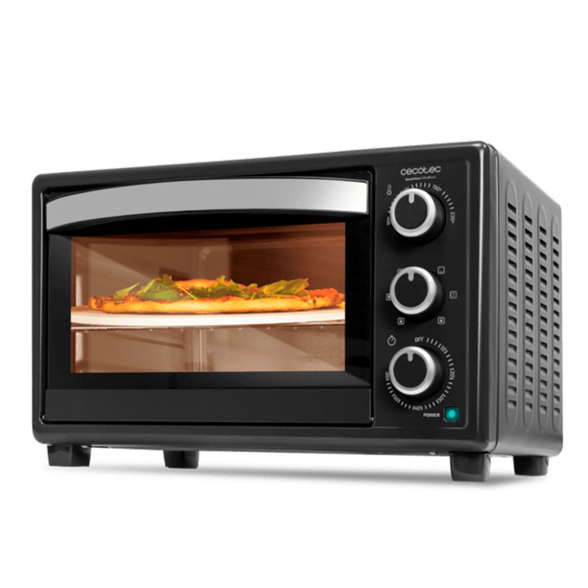 Cecotec Bake&toast 2600 4-Pizza-Tischbackofen 1500 W 26 l Spezial-Pizzastein Schwarz