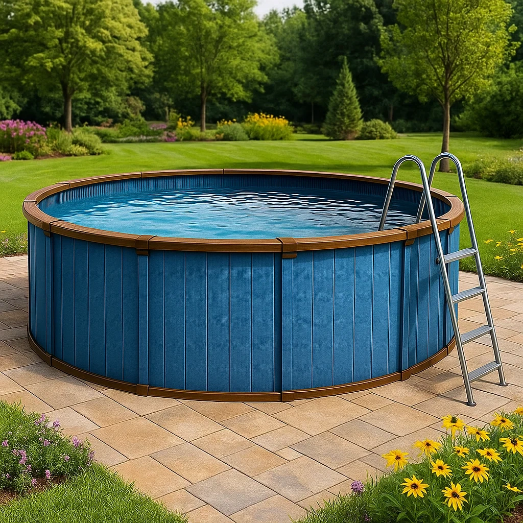 Piscine tubulaire ronde, diamètre 448 x 105 cm, avec filtre et échelle FphwATN289fW