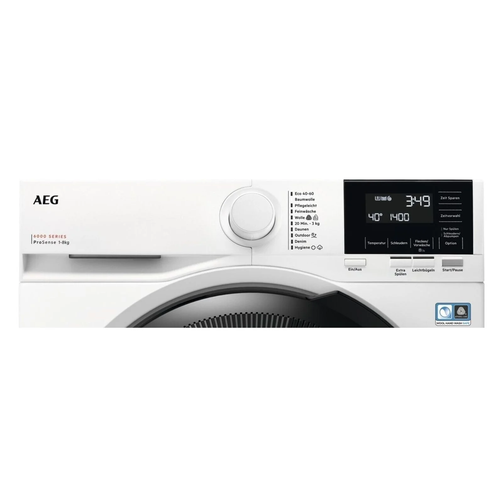 2025 Electrolux AEG CARAT LR6F60488 Vaskemaskine med frontbetjent betjening – 8 kg. ProSense®-teknologi