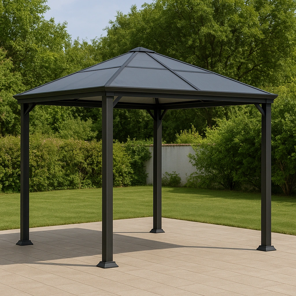 Structure de gazebo avec toit en aluminium gris anthracite, 3,5 x 2,5 x 3 m - NqIukos333je