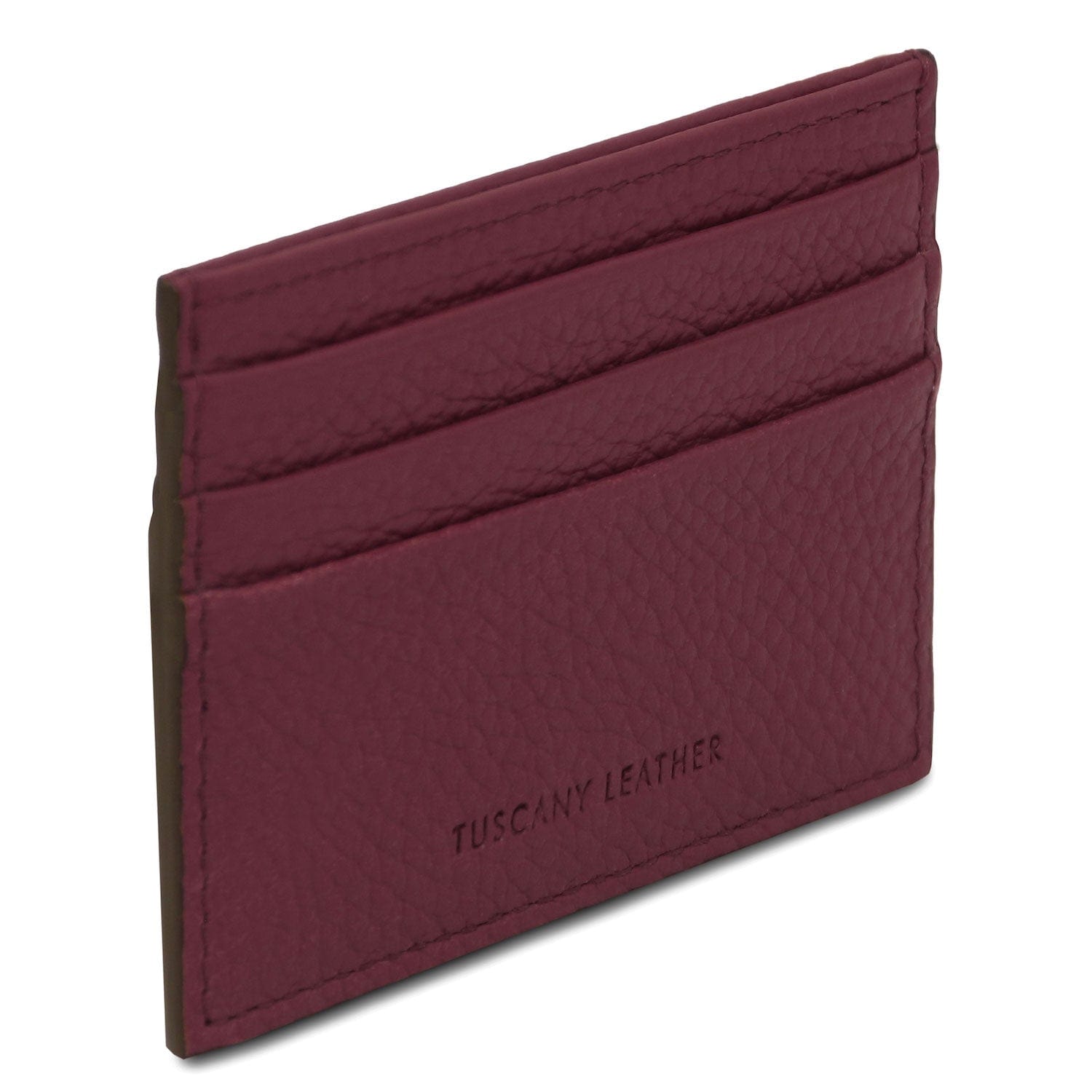 Leather card holder - 6 cards, pebbled leather | TL142472