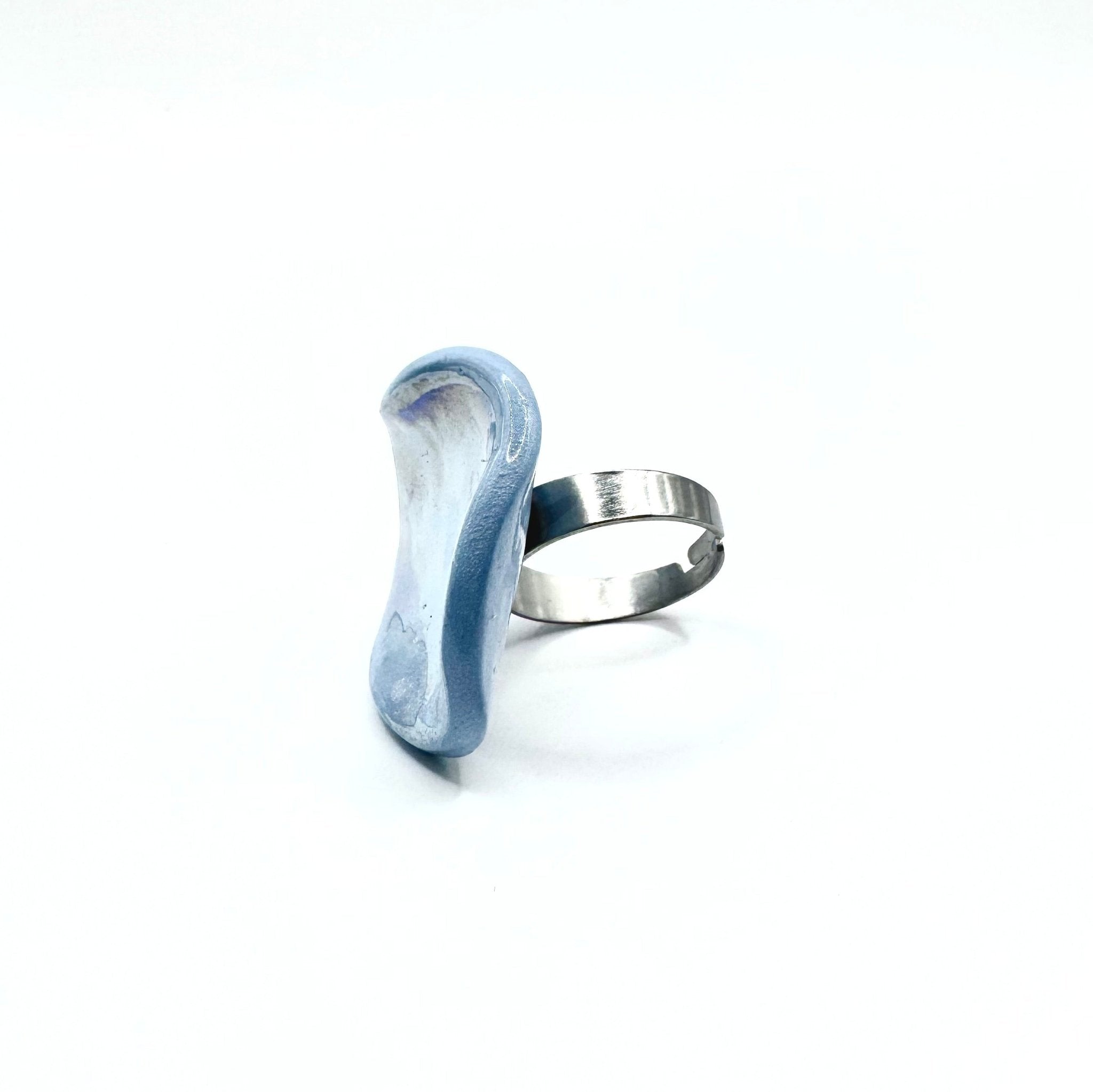 Perla | Handcrafted pearl light blue ceramic ring