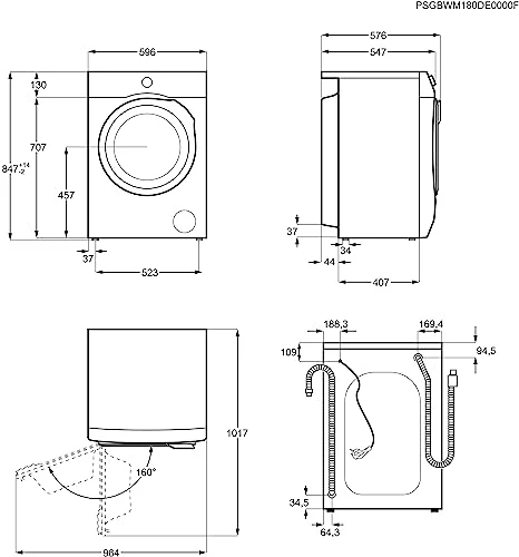 2025 AEG L6AMZ48FL Vaskemaskine / 6000-serien med ProSense / Automatisk tøjmængderegistrering / 8,0 kg / 1400 o/min.