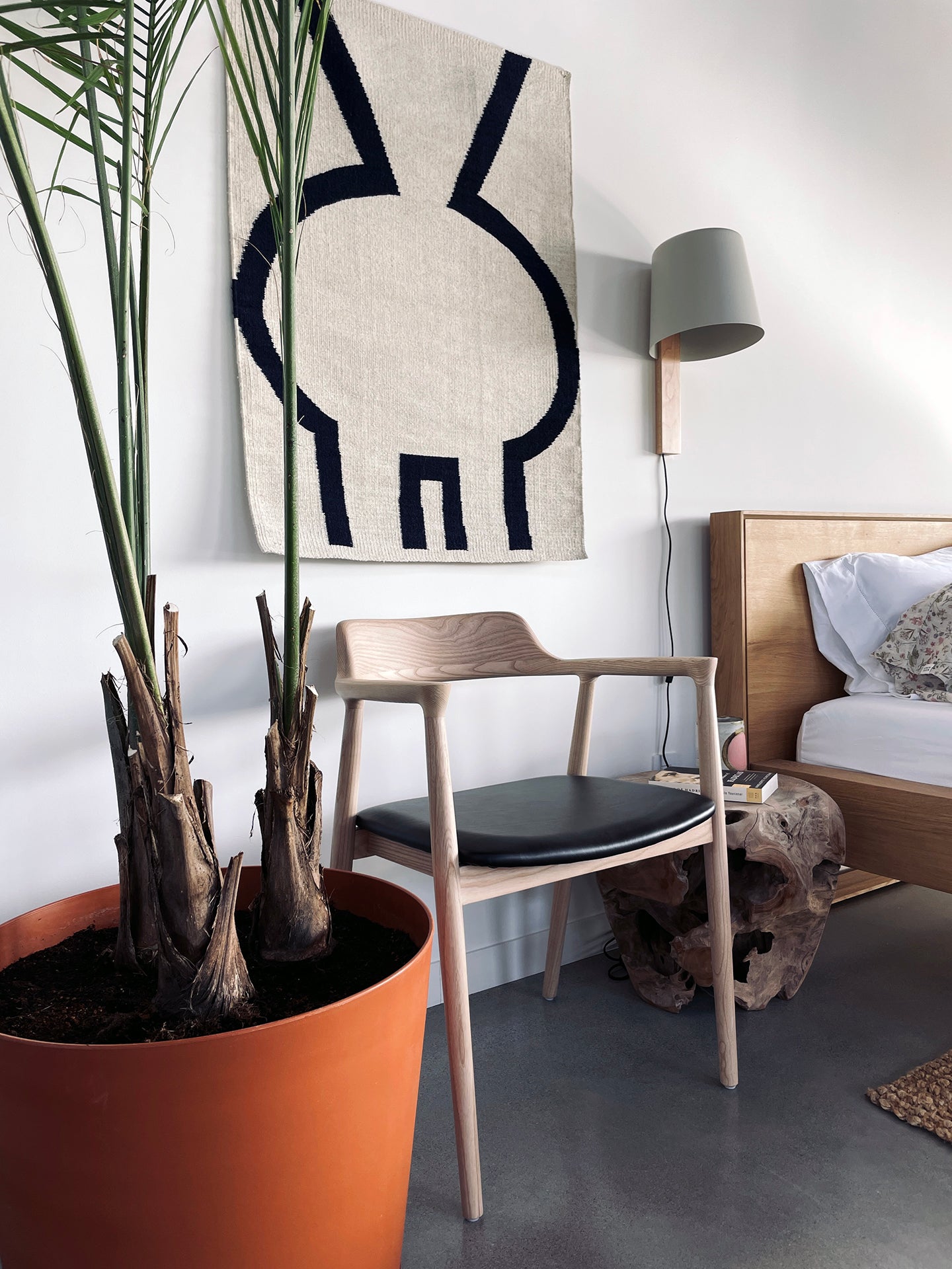 Silla de comedor Sven - Fresno blanco + Cuero