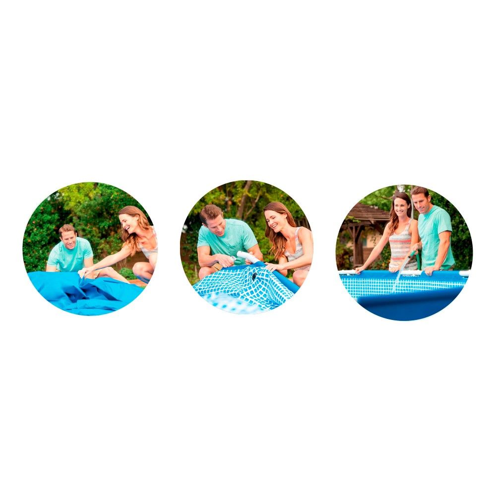 Piscine tubulaire circulaire bleue Intex 366 x 76 cm en PVC amovible avec purificateur