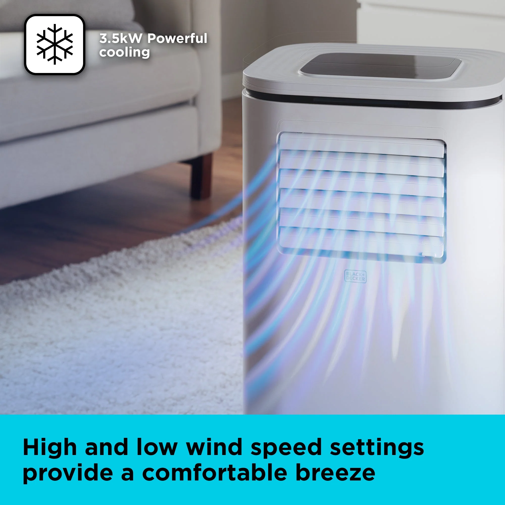 Black+Decker BXAC40011GB 4-i-1 bærbar klimaanlæg 12000 BTU