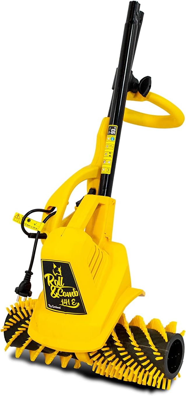 Garland Roll&Comb 502E-V19 - Elektrisk kunstgræsfejer/kammaskine med stikkontakt - 1.600 W effekt, 15,6 kg vægt, 40 cm arbejdsbredde med justerbar højde. 40 L opsamlingspose. Velegnet til overflader op til 350 m².