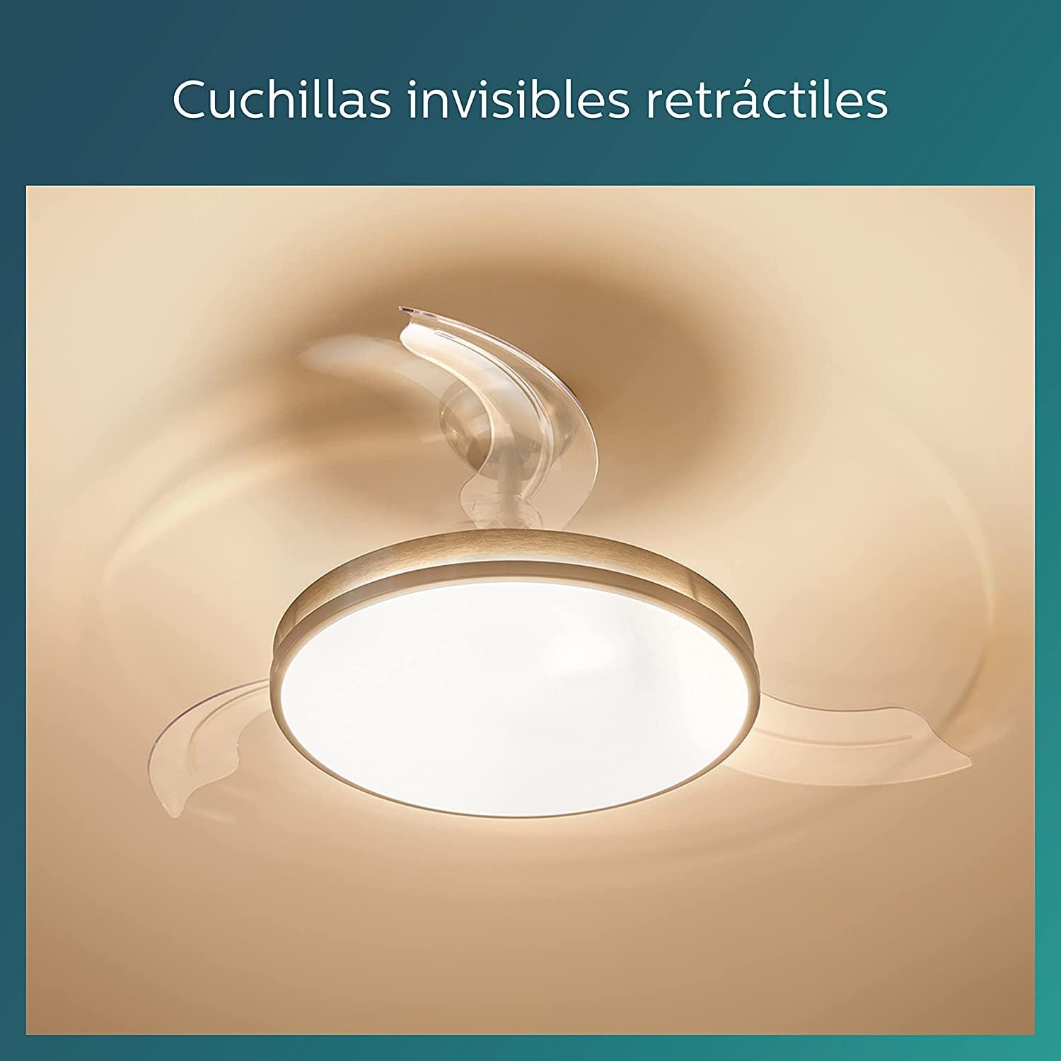 Ventilateur de plafond Philips Lighting Atlas avec éclairage LED et télécommande 106 cm Nickel