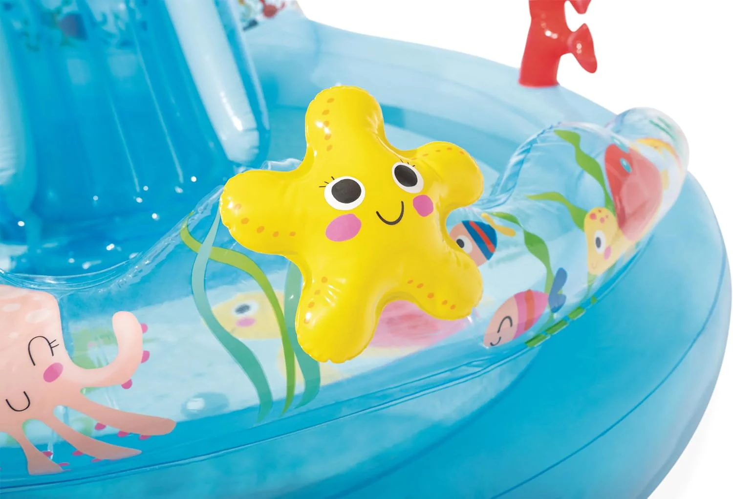 Intex Jungle Adventure Oppusteligt Legeområde – Pool med Rutsjebane og Vandlege til Børn