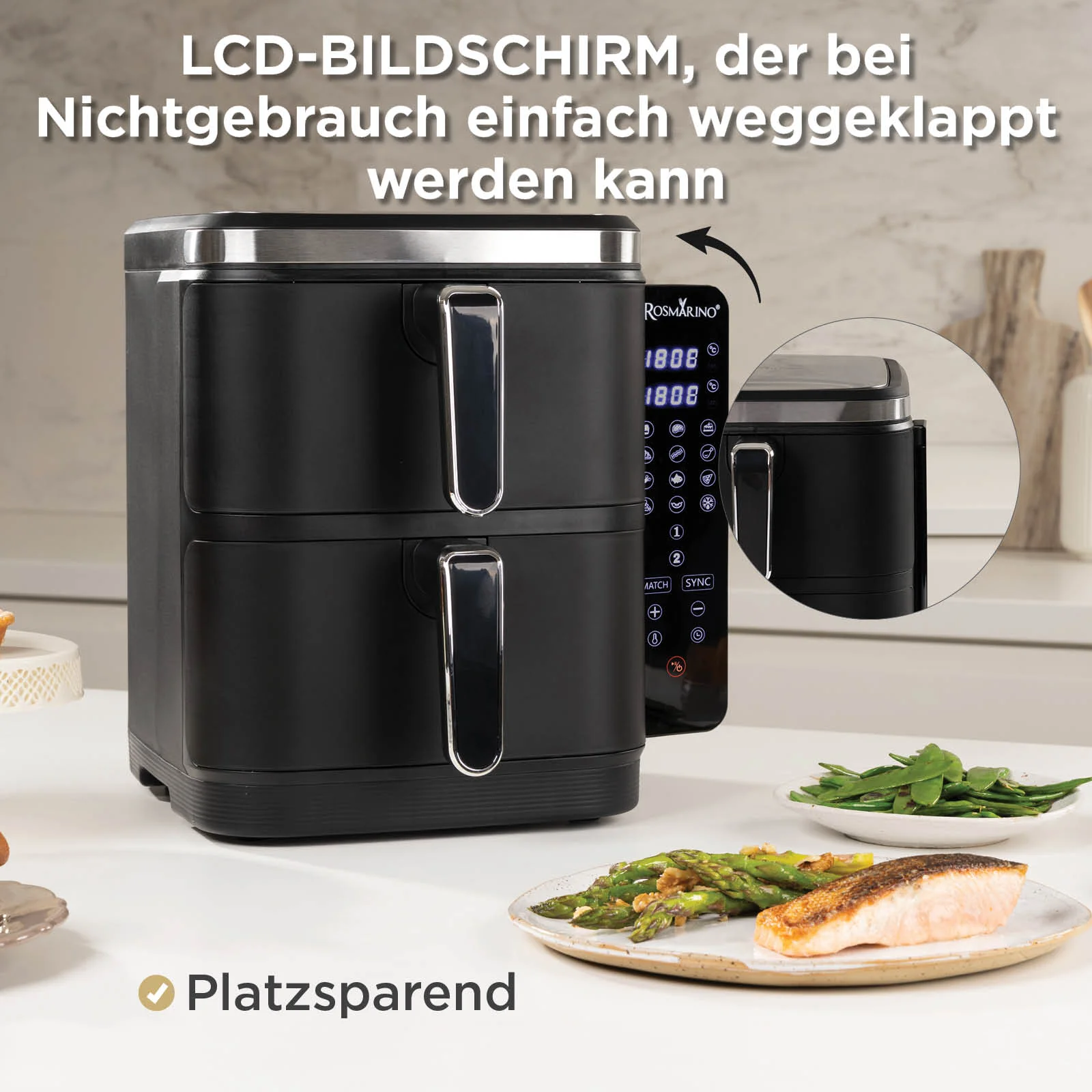 Rosmarino Tower XXL Heißluftfritteuse 2025 – 10,4 l