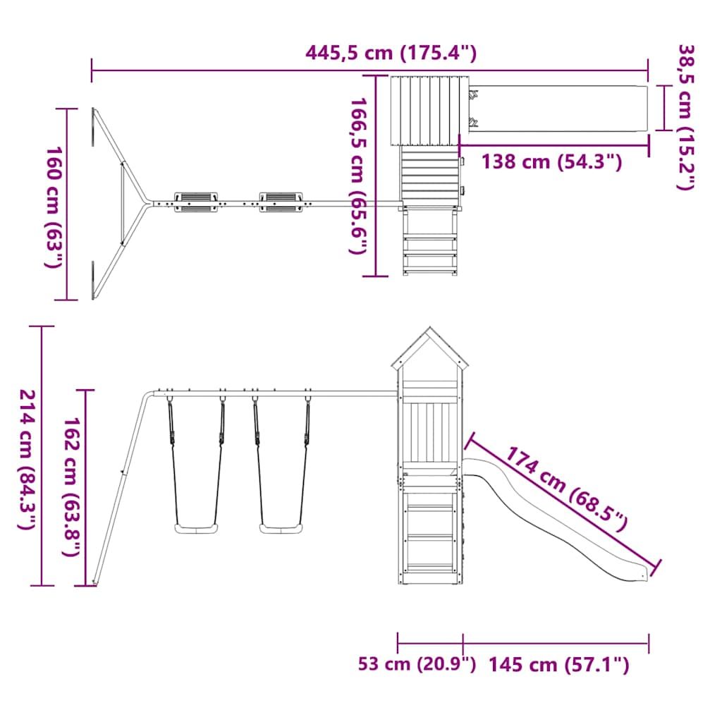 Vidaxl udendørs kravlegård lavet af imprægneret fyrretræ