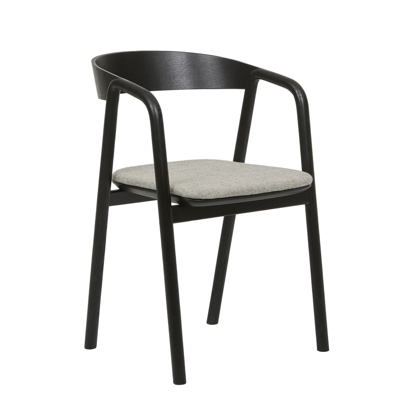 Silla de comedor con incrustaciones | Roble negro y tela