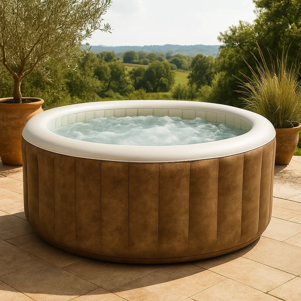 Spa gonflable rond 180 x 180 x 71 cm pour 4 personnes, marron/blanc BiBJIbd329WU