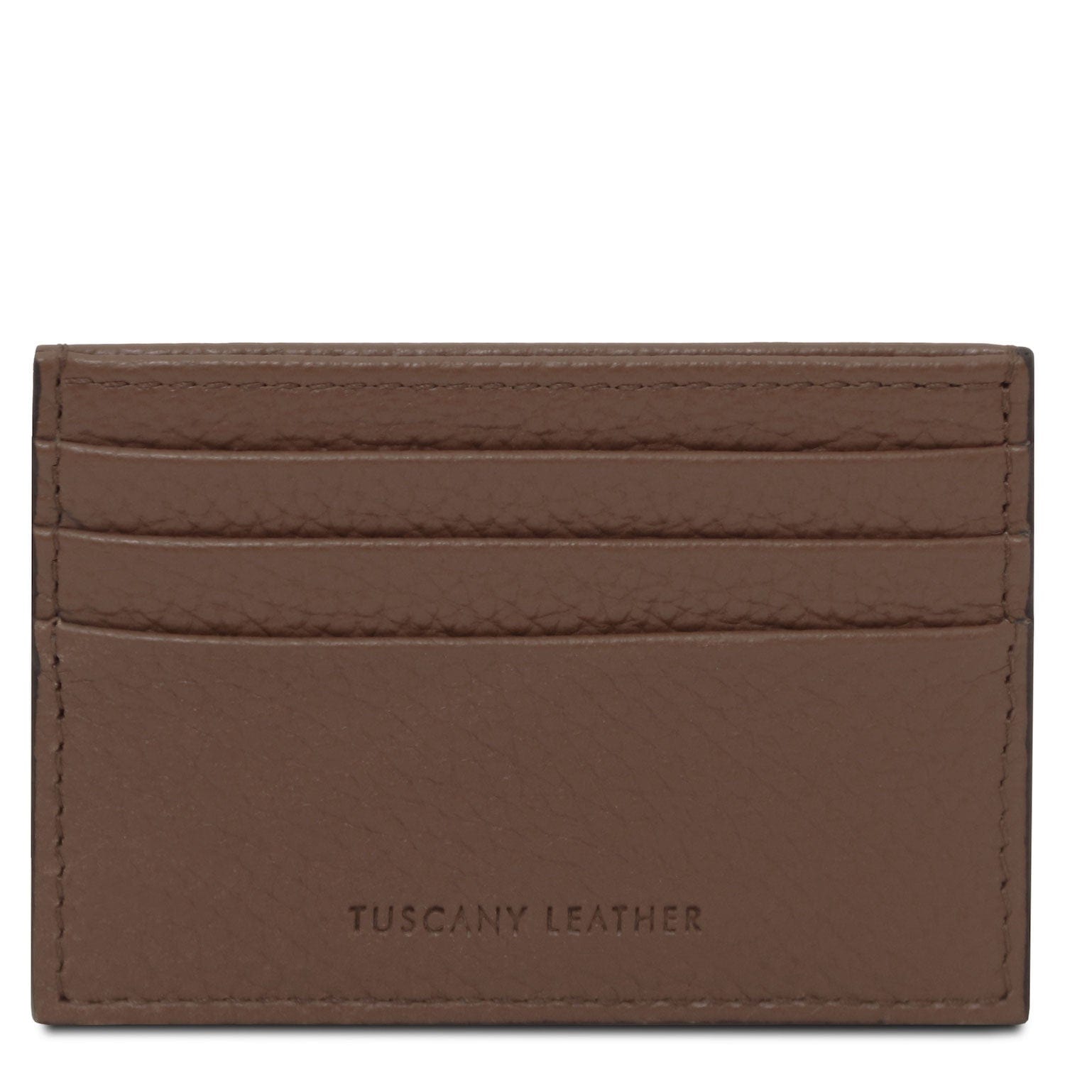 Leather card holder - 6 cards, pebbled leather | TL142472