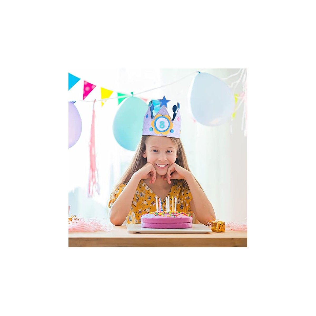 Blå fødselsdagskrone med udskiftelige tal - Børnespil og legetøj