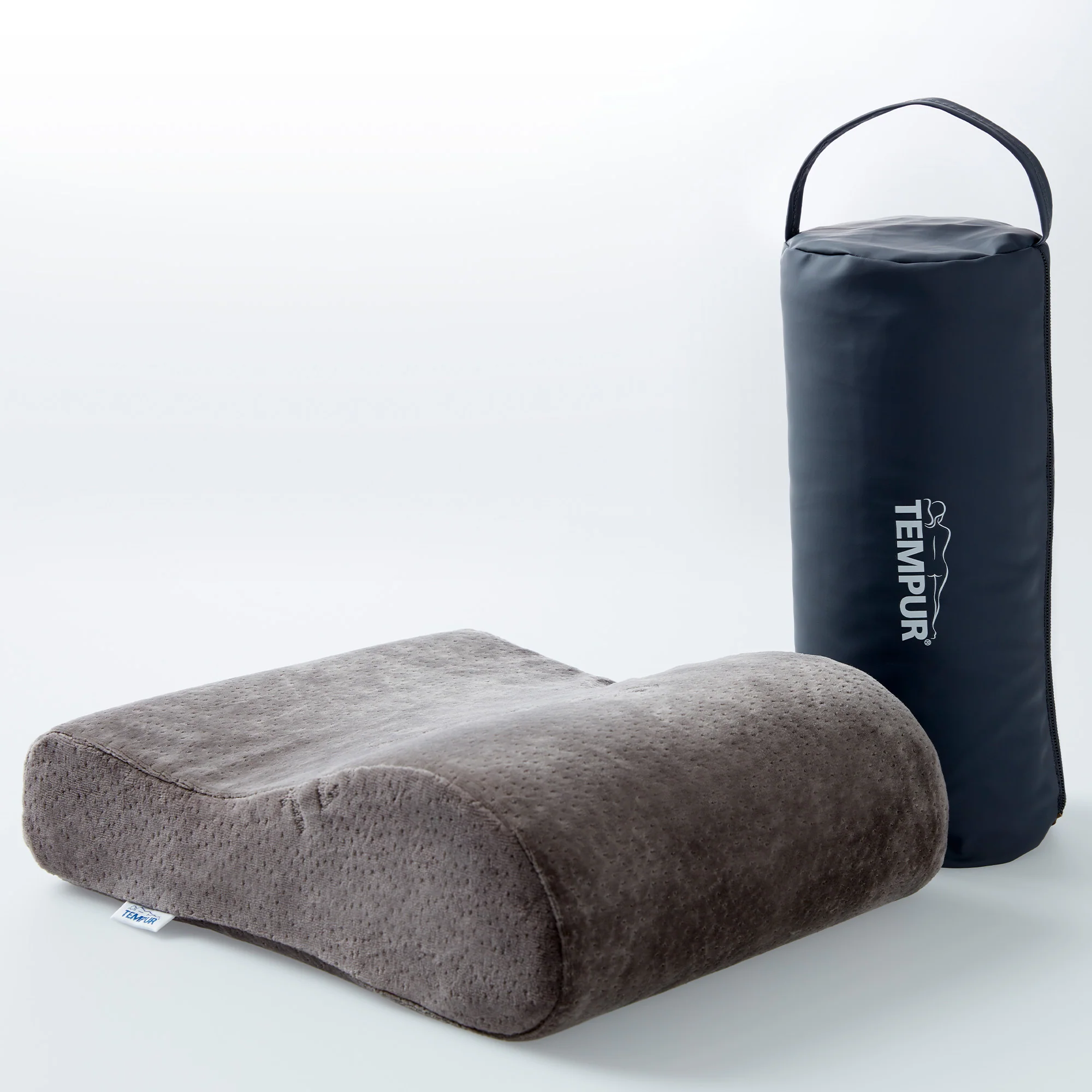 2025 TEMPUR Original Rejsepude – Ergonomisk og kompakt til rejser – Med bæretaske – 25 x 31 cm – Vaskbart stof ved 60 °C
