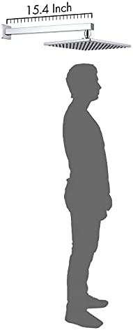 KES Schwarze Duscharmatur mit Duschventil und Regenduschkopf