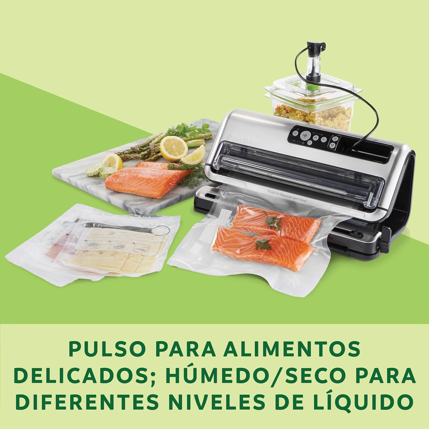 FoodSaver Elite All-in-One Vakuumiergerät für Flüssigkeiten und mehr | Lebensmittel bis zu 5x frischer* | Flüssigkeitsvakuumierung | 1 Rolle (28 x 244 cm) und 4 Vakuumbeutel (3,78 l & 3,78 l)