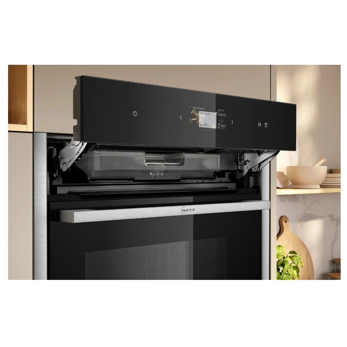 Neff Einbau-Dampfgarer-Kombinationsbackofen 47 l 60 cm A+ EcoClean Schwarz - C24fs31n0