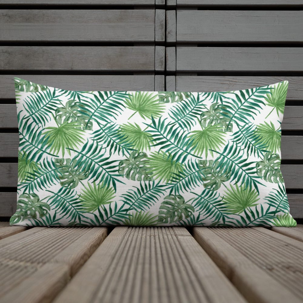 Tropical Leaves Premium Throw Pillow