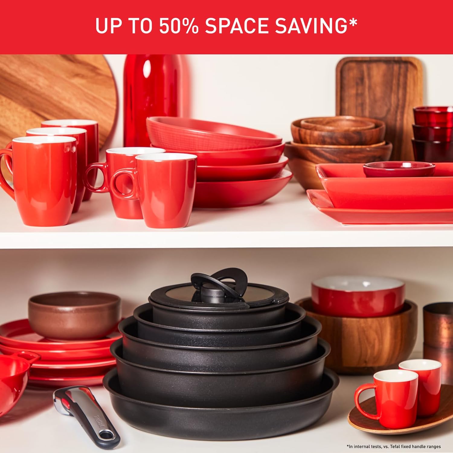 Tefal Ingenio Unlimited On – 3er-Set Töpfe (16/18/20 cm) + abnehmbarer Griff | Induktionsgeeignet, antihaftbeschichtet, mit Titanbeschichtung, Thermo-Signal, PFOA-frei, spülmaschinen- und ofenfest