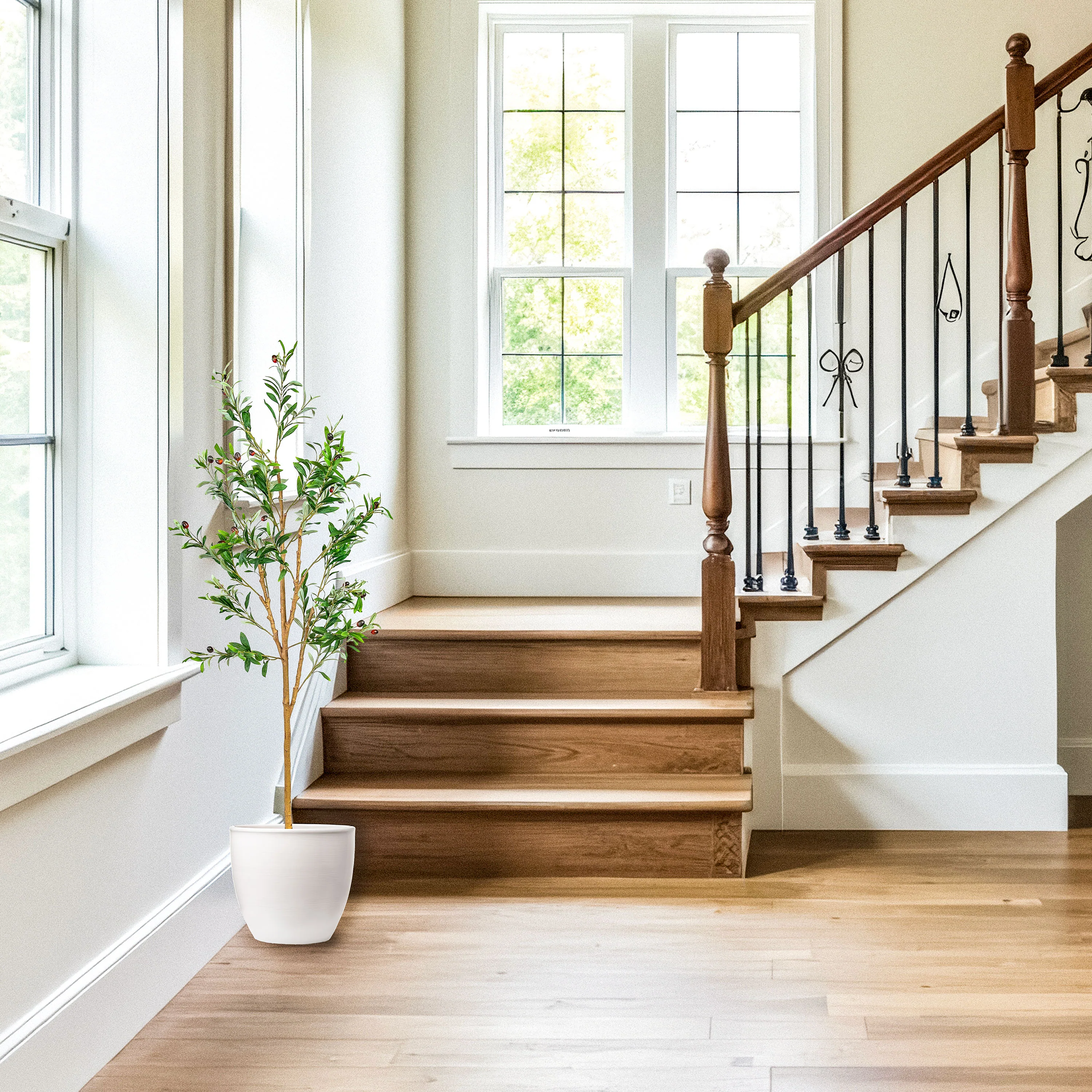 Olivier artificiel en pot 2025 avec feuilles en soie par Sunnydaze