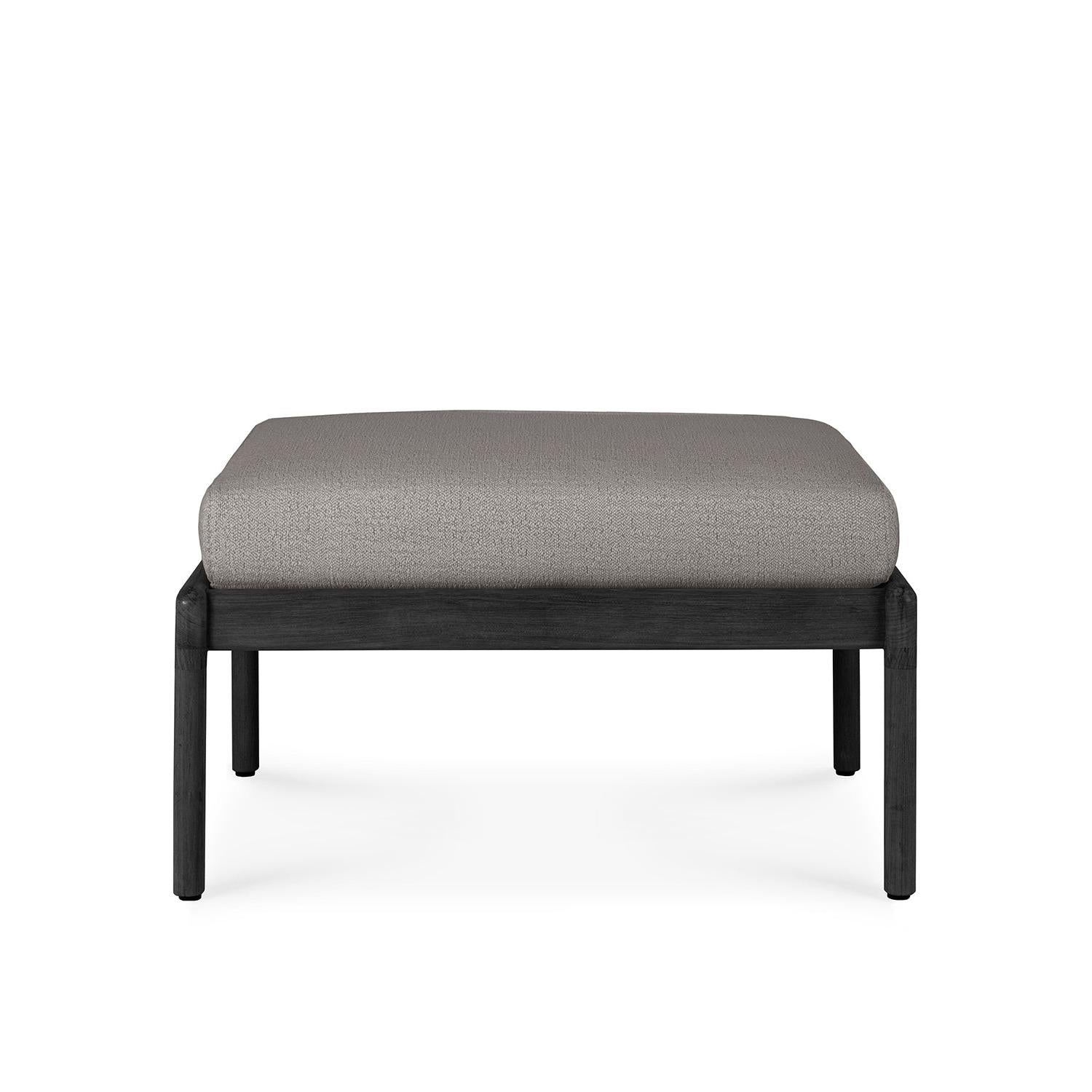 Jack Outdoor Footstool - Black Teak with Mocha