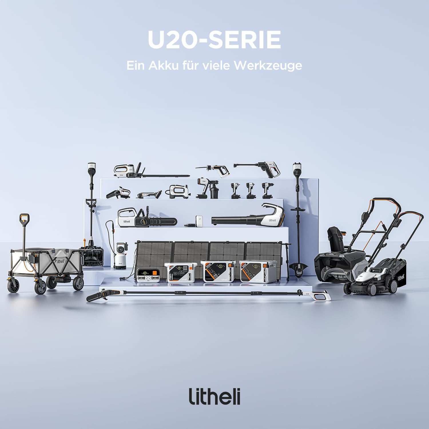 2025 U20 20V 33cm Akku-Rasenmäher mit bürstenlosem Motor | Inklusive 2 x 4,0Ah SE-Akkus | Mäht mühelos bis zu 400 m²
