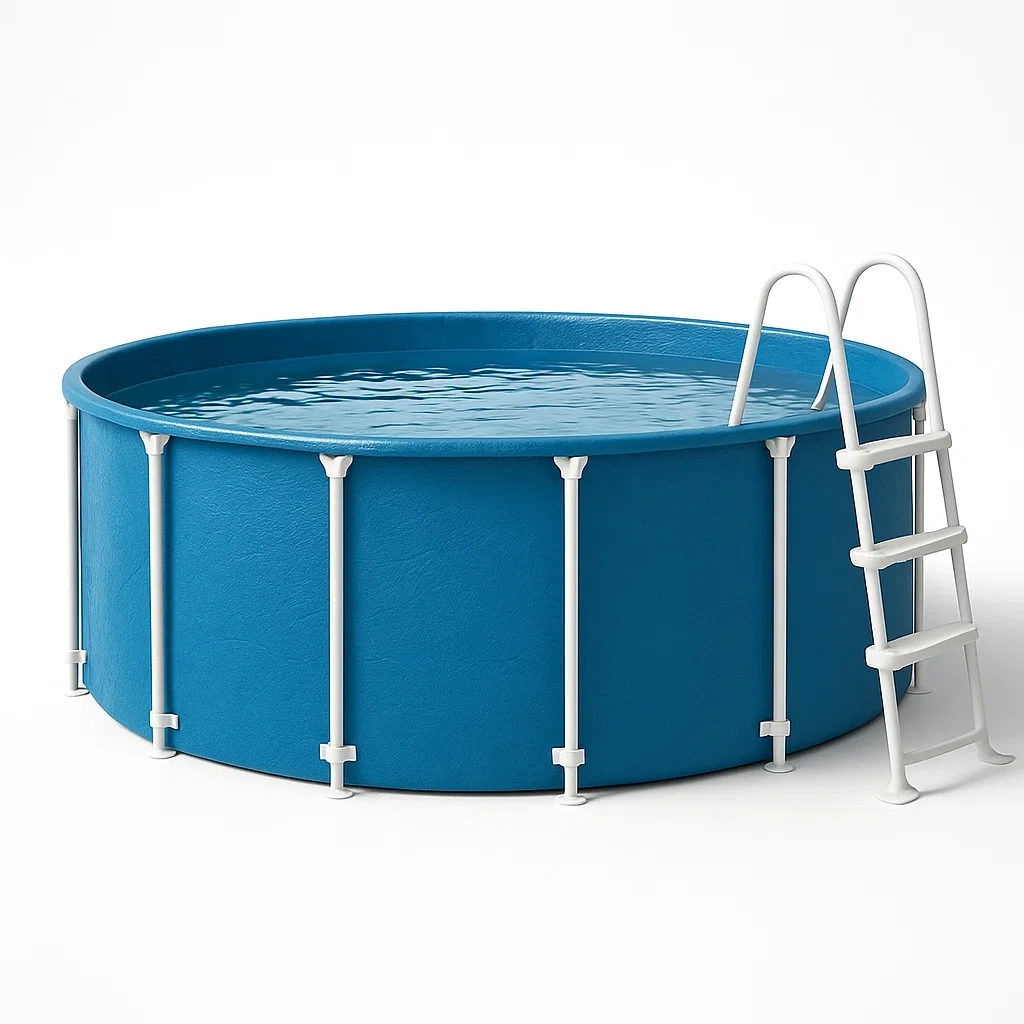 Piscine tubulaire ronde 298 x 96 cm, bleue, avec filtre et échelle puTJStT255uB