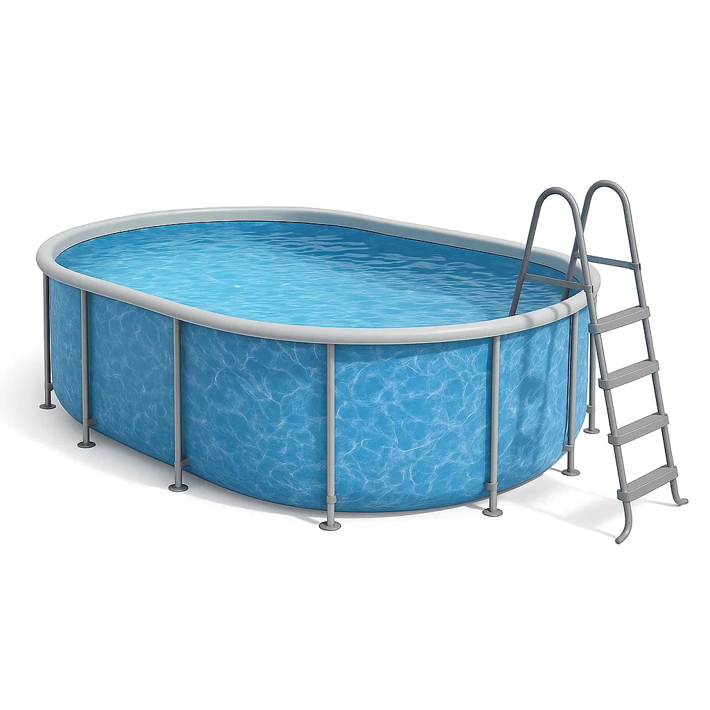 Piscine tubulaire ovale amovible 418 x 243 x 98 cm bleu/gris s pssdWdu118hQ