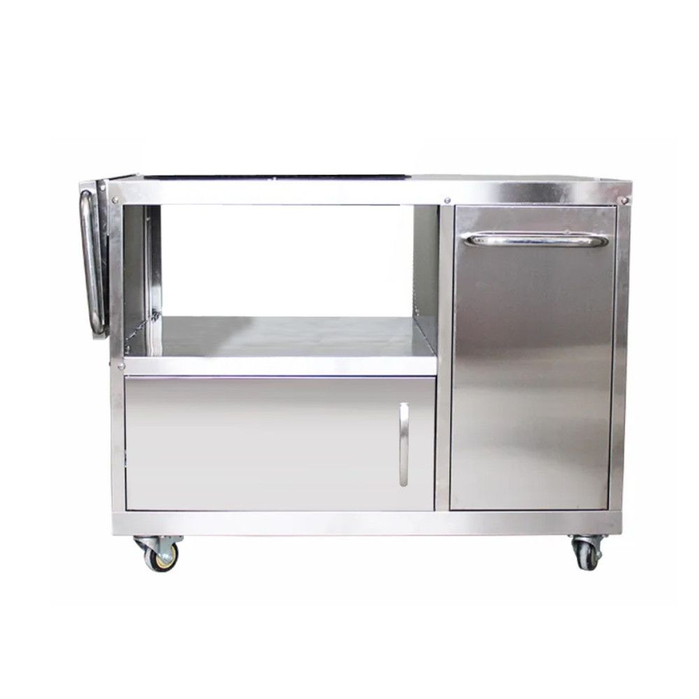 Kamado med kabinet i rustfrit stål