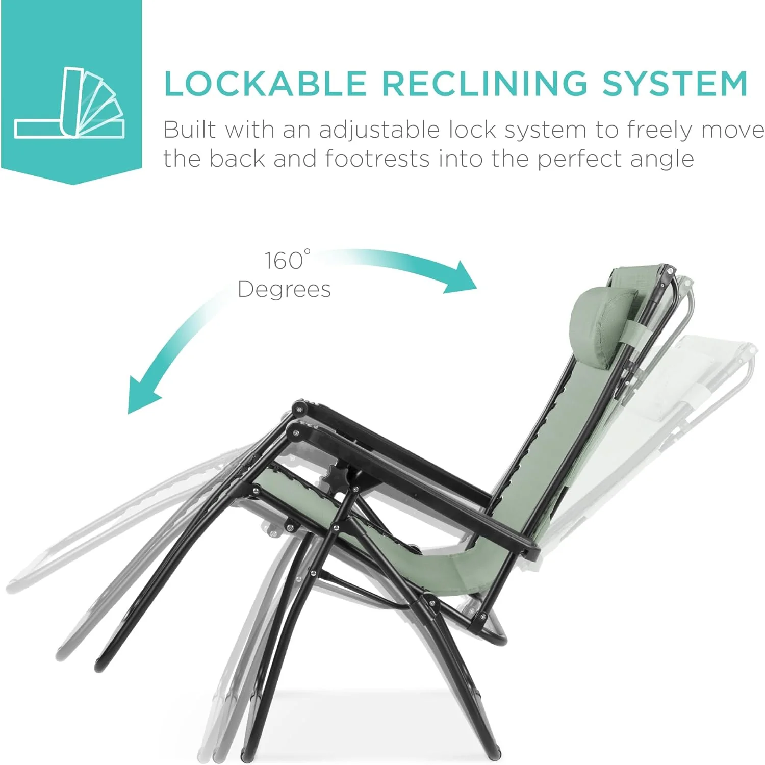 Bedste valg – Zero Gravity-lænestol til terrassen. Justerbar og foldbar udendørsstol med baldakin, nakkepude og sidebakke. Textilene – Påfugleblå