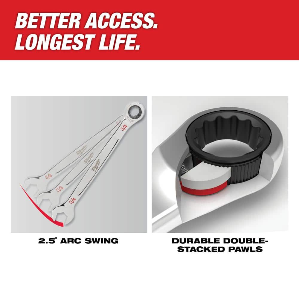 Milwaukee 30-delt SAE/metrisk kombinations-skraldenøglesæt