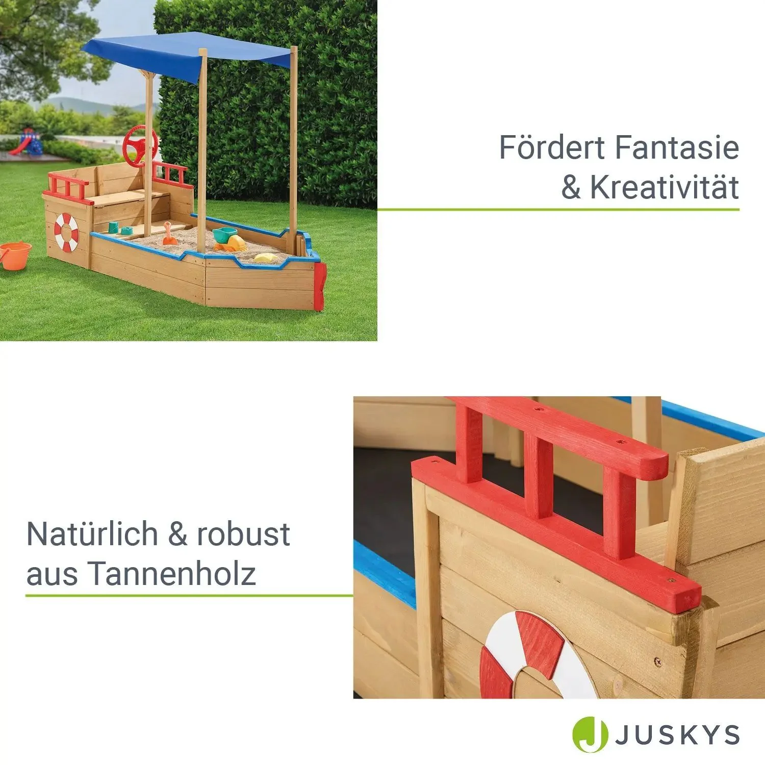 2025 Käpt'n Pit Sandkasten – Piratenschiff aus Holz