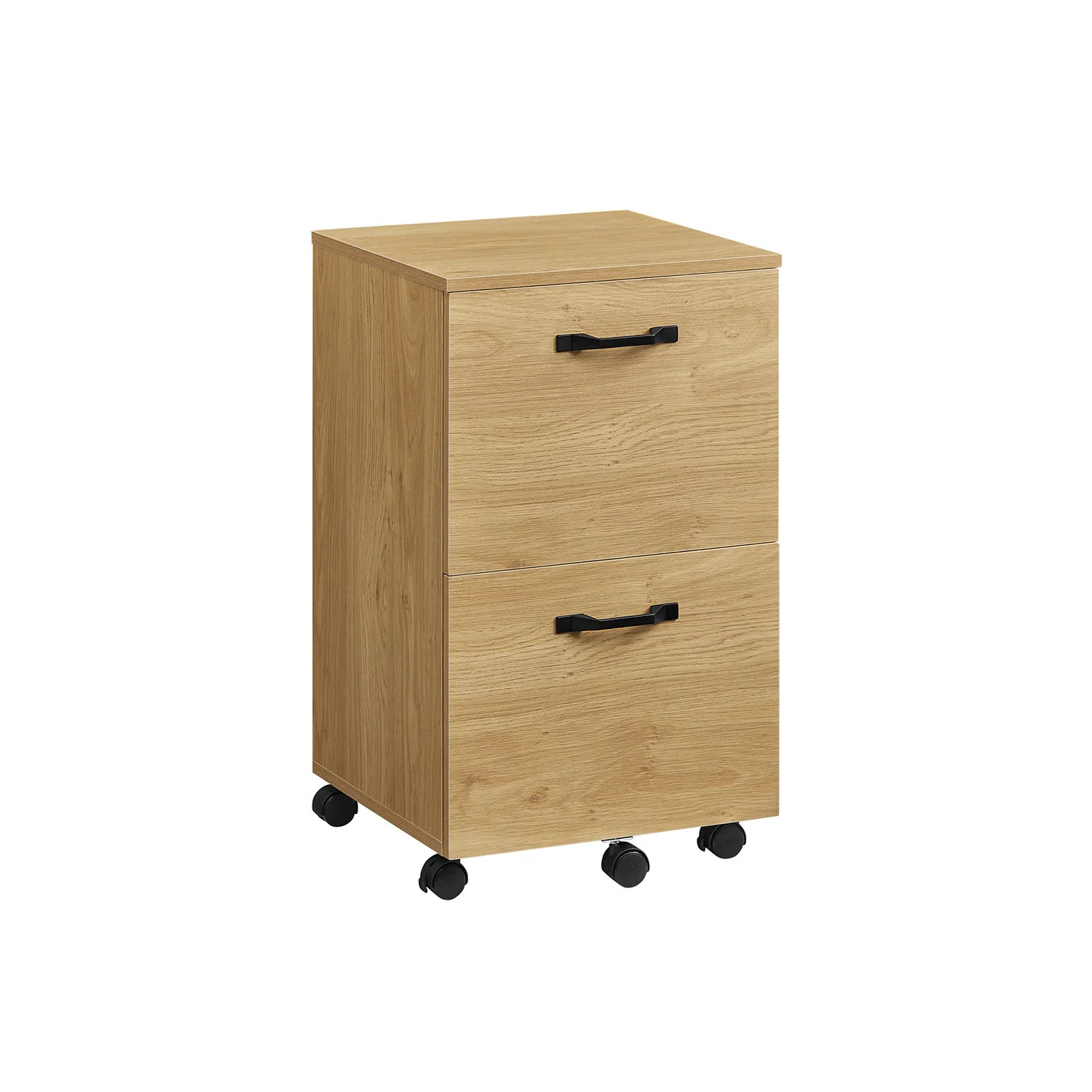 VASAGLE industrielt arkivskab med 2 skuffer og hjul – mobilt kontormøbel til hængemapper i A4- og Letter-størrelse. Rustik brun og sort stil