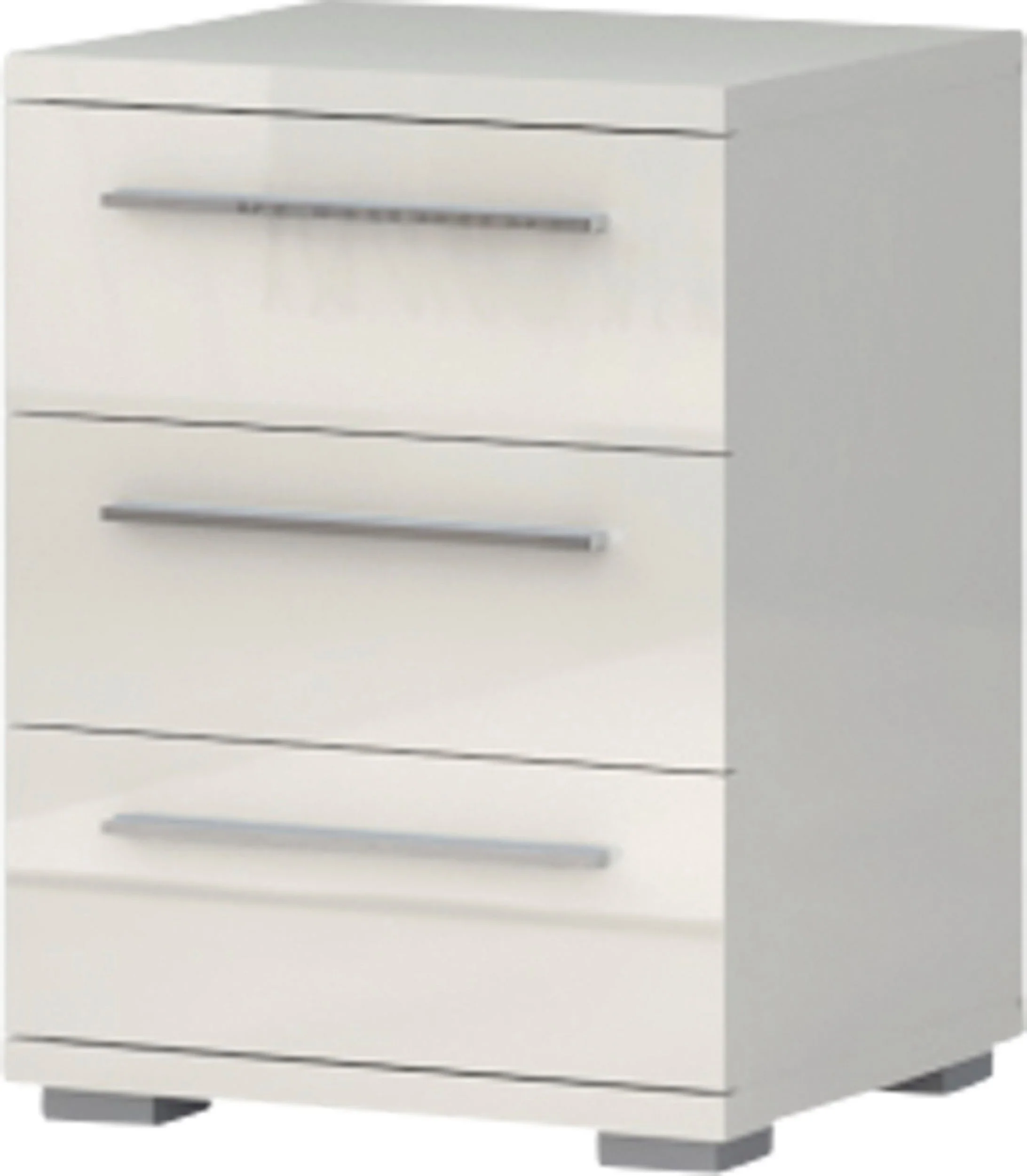 Blank beige klaver-natbord med 3 skuffer, 42 cm bredt