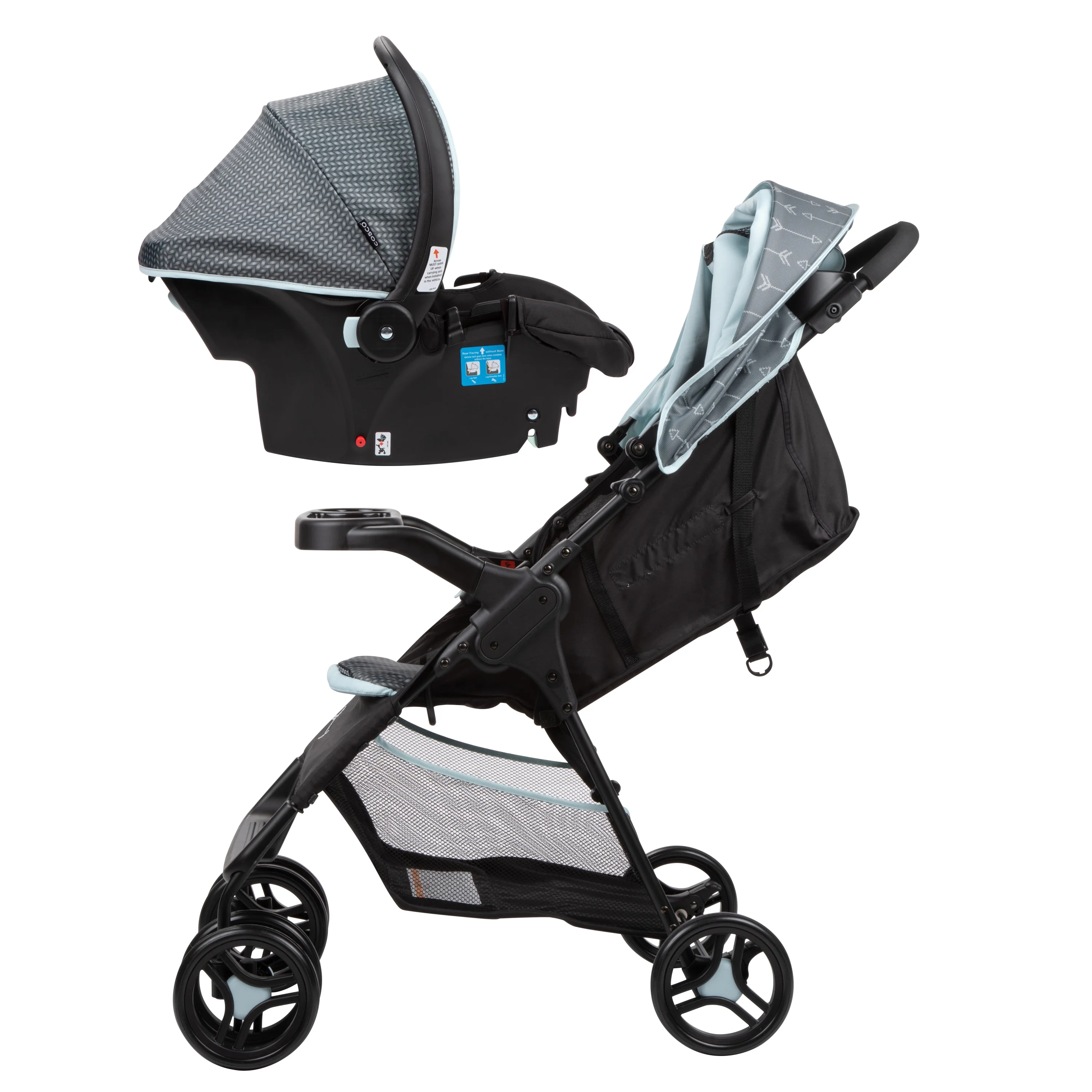 2025 Cosco Kids Lift & Stroll DX rejsesystem. Grå pile. Til småbørn. Unisex