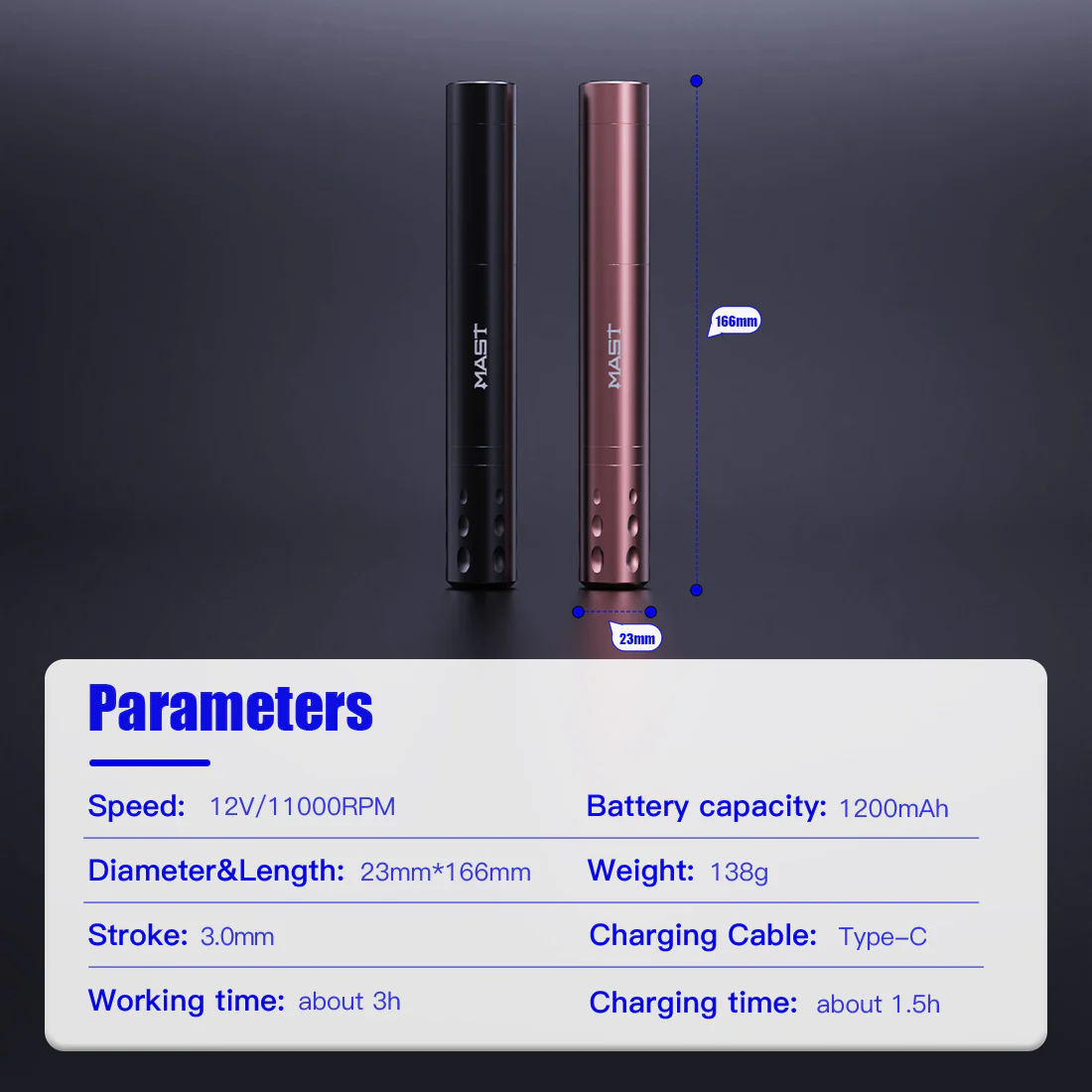 Kit de machine à tatouer sans fil Mast Tour Fly